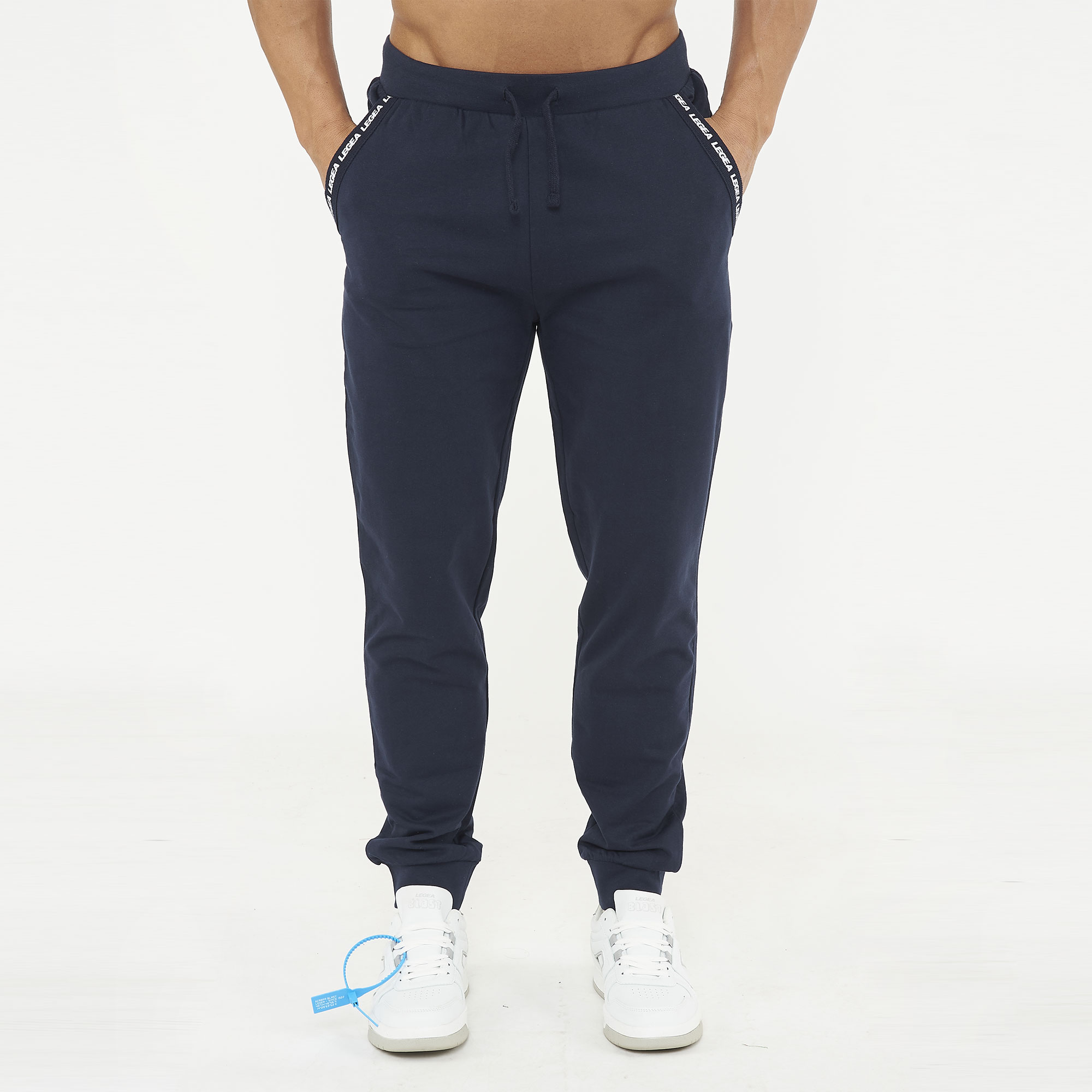Legea Pantaloni Panta Gondo Trekking Blu - 100% Cotone - Vita Elastico con Coulisse