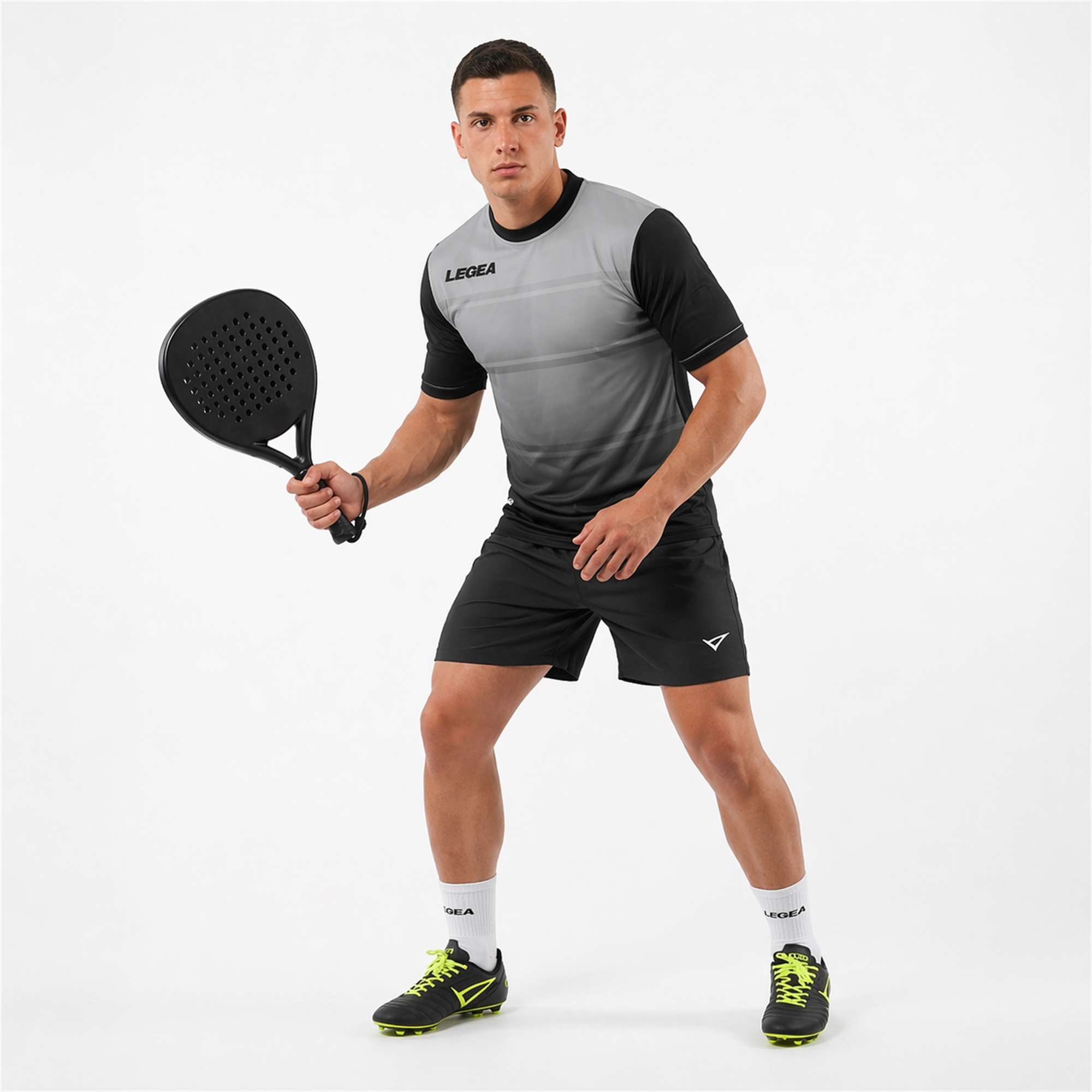 Legea Set Lubecca Smash Padel 100% Poliestere - Completo Leggero con Scollo Rotondo
